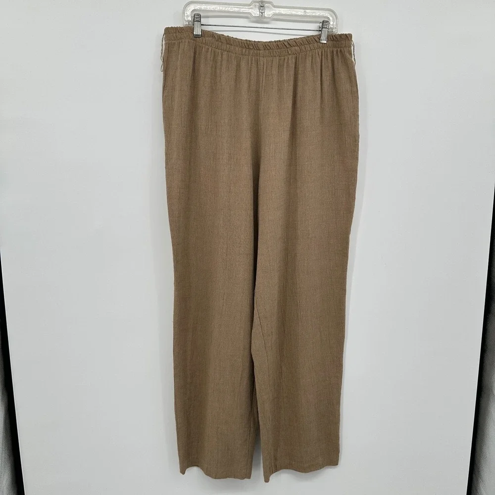 Vintage Spencer Alexis Jacket Pant‎ Set 2X Linen Blend Lagenlook Patchwork USA - Picture 14 of 16